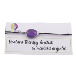 Bratara Therapy Ametist oval cu montura argintie