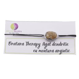Bratara Therapy Agat dendritic oval cu montura argintie