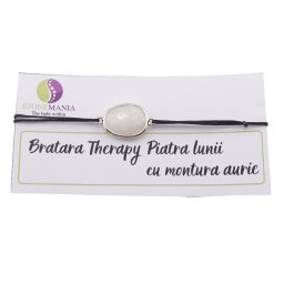 Bratara Therapy Piatra Lunii oval cu montura aurie