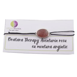 Bratara Therapy Aventurin rosu oval cu montura aurie
