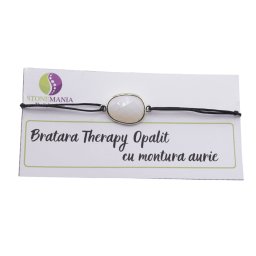 Bratara Therapy Opalit oval cu montura aurie