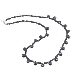 Colier Spinel briolete 8mm si Turmalina neagra discuri fatetate 3mm