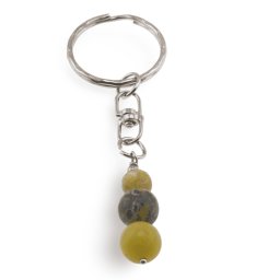 Breloc Jad olive trei sfere, 8-10mm