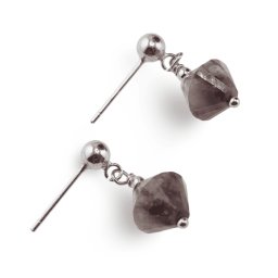 Cercei cu surub Turmalina romb cu Argint 925, 8mm