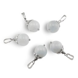 Pandantiv Acvamarin sfera 12mm si elemente din metal