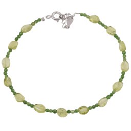Bratara Peridot si Agat verde sfere si banuti cu Argint 925, 2-6mm