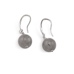 Cercei cu agatatoare Labradorit sfere si baza lata de Argint 925, 8mm