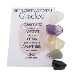 Set 5 cristale naturale pentru oferit Cadou