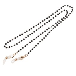 Colier / Snur pentru ochelari negru sfere fatetate, 58cm