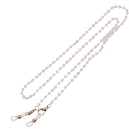 Colier / Snur pentru ochelari roz sfere fatetate, 58cm