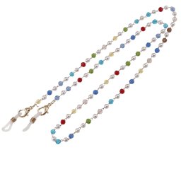 Colier / Snur pentru ochelari Perle si cristale multicolore, 60cm