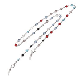 Colier / Snur pentru ochelari cu elemente rotunde multicolore, 62cm