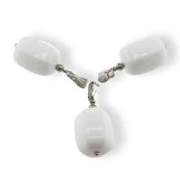 Pandantiv Onix alb, 17mm