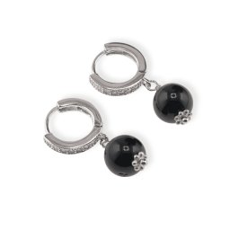 Cercei cu agatatoare rotunda Turmalina sfere cu Argint 925, 8mm