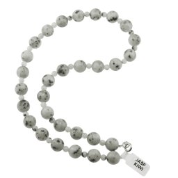 Colier Jasp kiwi sfere, 4-10mm