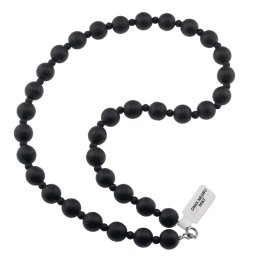 Colier Onix negru mat sfere, 4-10mm