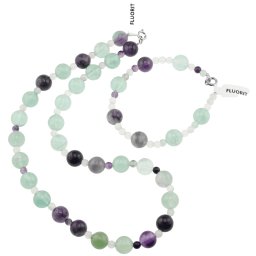 Set colier si bratara Fluorit sfere, 4-10mm