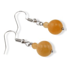 Cercei cu agatatoare Calcit orange, sfere 10mm si 4mm