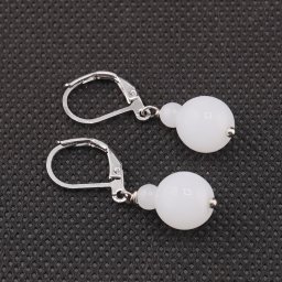 Cercei cu agatatoare Cuart, sfere 10mm si 4mm