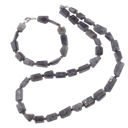 Set Colier si Bratara Iolith fatetat 10-14mm si discuri 3mm