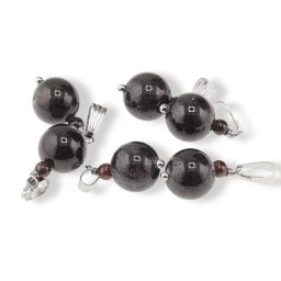 Pandantiv Granat, sfere 10mm si 4mm