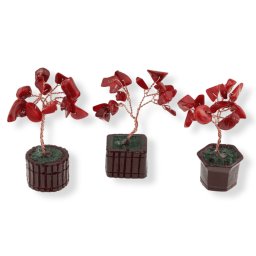 Copac in ghiveci cu pietre de coral rosu - 8cm