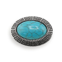 Brosa ovala cu Turcoaz, 47mm