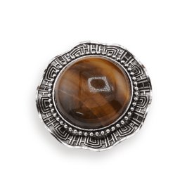Brosa rotunda cu Ochi de tigru, 45mm