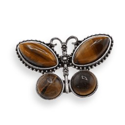 Brosa fluture cu Ochi de tigru, 44mm