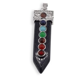 Pandantiv chakre Goldstone albastru sabie, 50mm