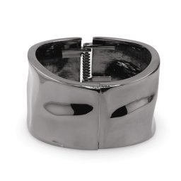 Bratara lata din metal negru, model statement