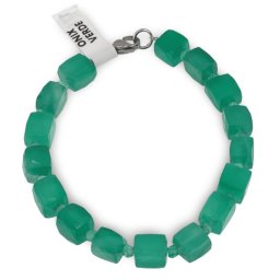 Bratara Onix verde cuburi fatetate 6-8mm si discuri fatetate 3mm