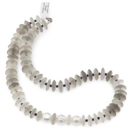 Colier Piatra lunii discuri fatetate 12mm, Perle de cultura sfere 10mm si Lapis Lazuli discuri fatetate 3mm