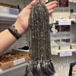 Sirag discuri fatetate Piatra lunii gri 8-10mm, 20cm