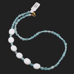 Colier Apatit neuniform si Opal alb oval, 6-14mm