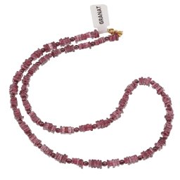 Colier Granat patratele 4mm si sfere 3mm