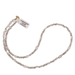 Colier Labradorit sfere 3mm si Cuart fumuriu oval neregulat 5-7mm