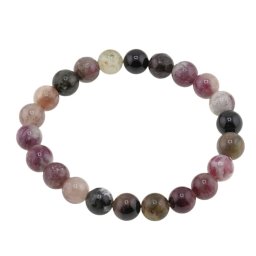 Bratara pe elastic Turmalina multicolora sfere, 8mm
