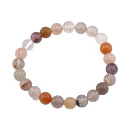 Bratara pe elastic Mix Cuart rutilat sfere, 8mm