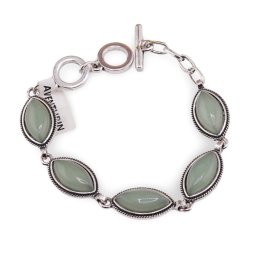 Bratara Aventurin cu montura din metal, model oval ascutit