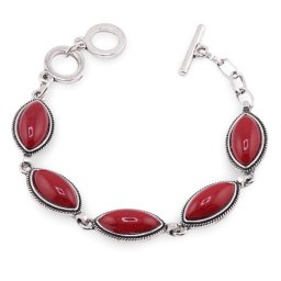 Bratara Magnezit cu montura din metal, model oval ascutit