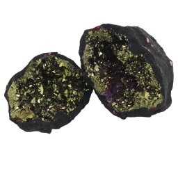 Geoda cuart de Maroc, medie - 5-6cm, verde cu roz