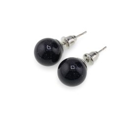 Cercei cu surub Goldstone albastru sfere, 10mm