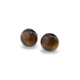 Cercei cu surub Ochi de tigru semisfere, 12mm