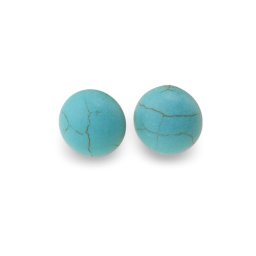 Cercei cu surub Turcoaz semisfere, 12mm