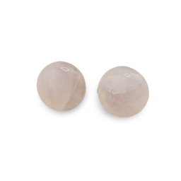 Cercei cu surub Cuart roz semisfere, 12mm
