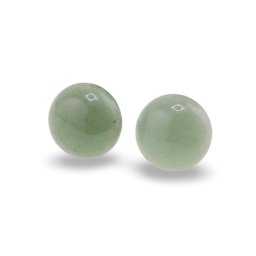 Cercei cu surub Aventurin semisfere, 12mm