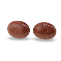 Cercei cu surub Goldstone maro ovali, 16 x 12mm