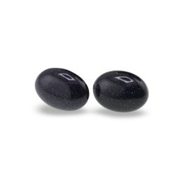 Cercei cu surub Goldstone albastru ovali, 16 x 12mm