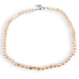 Colier Perle de cultura crem sfere 8mm